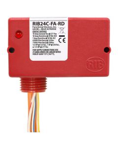 Polarized Relay, 10 Amp Spdt, 24 Vac/Dc Coil, Red Housing